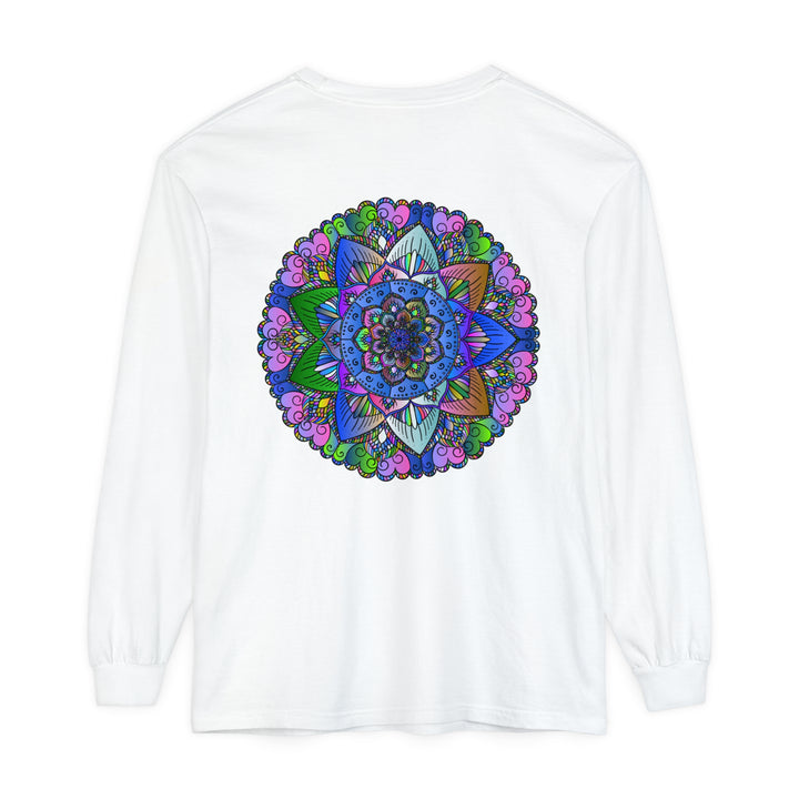  Colorful Mandala Pattern on Unisex Long Sleeve Tee for Men and Women