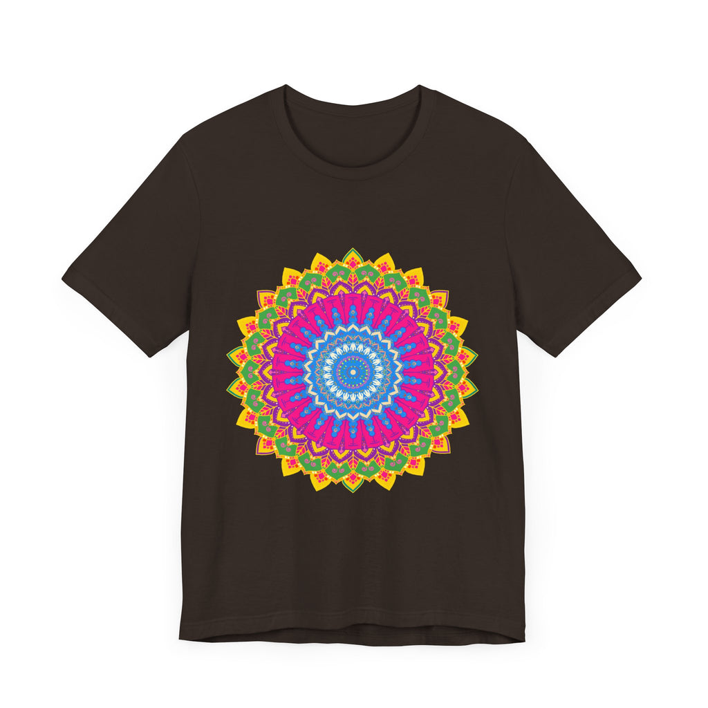 Vibrant mandala tee with colorful and intricate design, perfect for adding a pop of creativity to your wardrobe