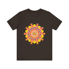 Vibrant Mandala Tee featuring a colorful and intricate design perfect for adding a pop of color to your wardrobe