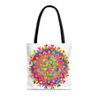 Beautiful and vibrant mandala art tote bag in multiple colors and patterns