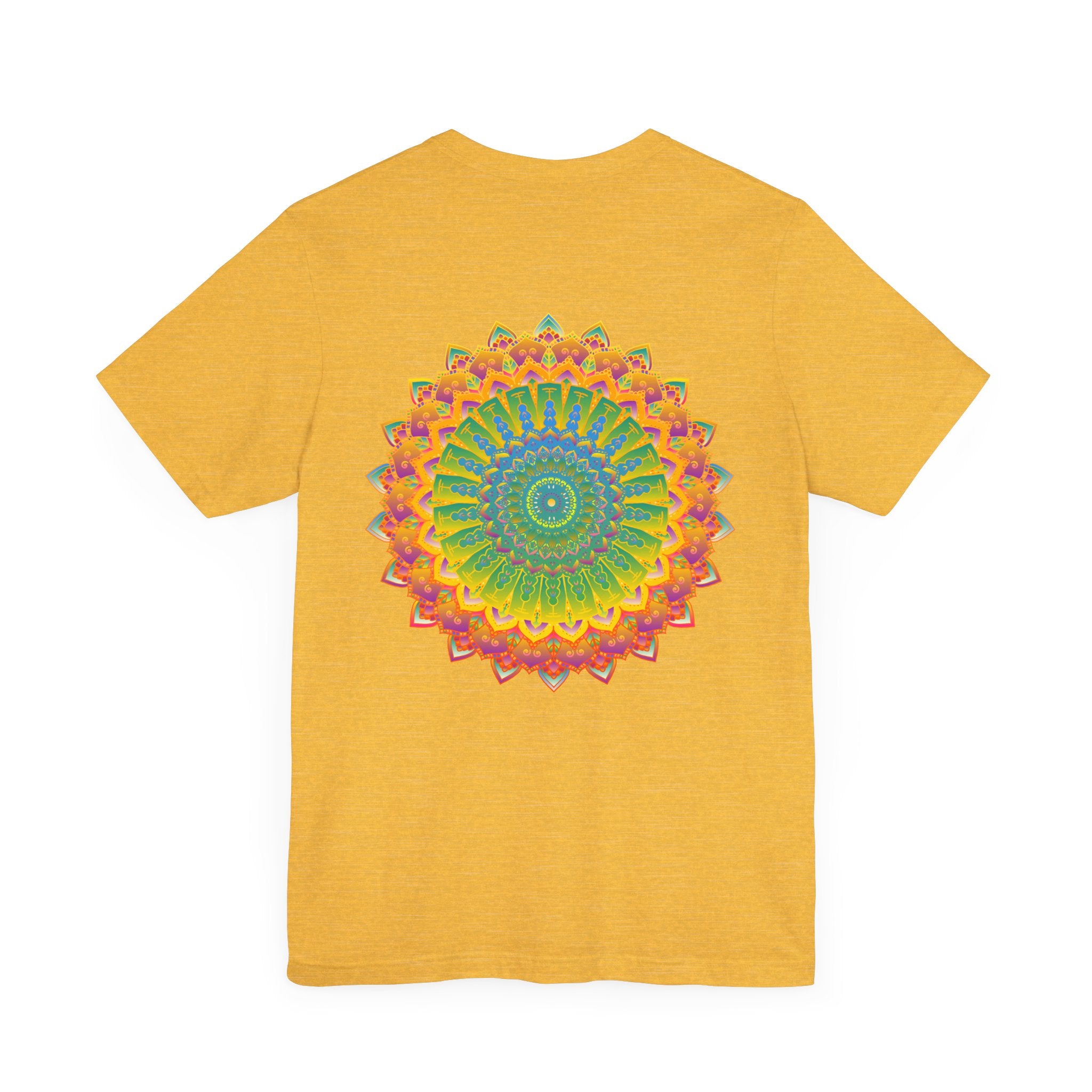 Vibrant Mandala Tee featuring intricate spiritual design for peace and harmony