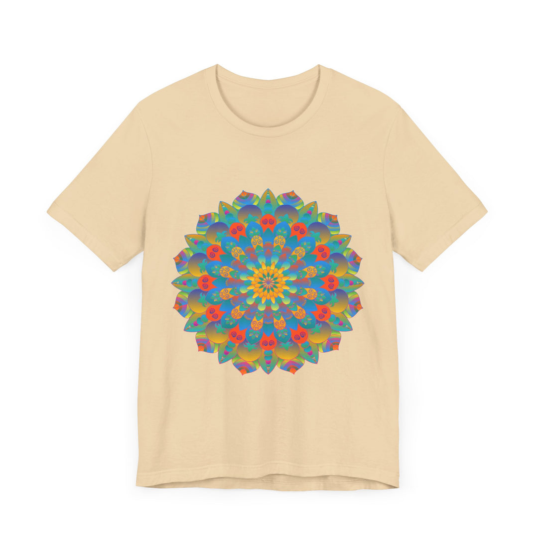 Colorful and detailed mandala design tee with vibrant and intricate patterns