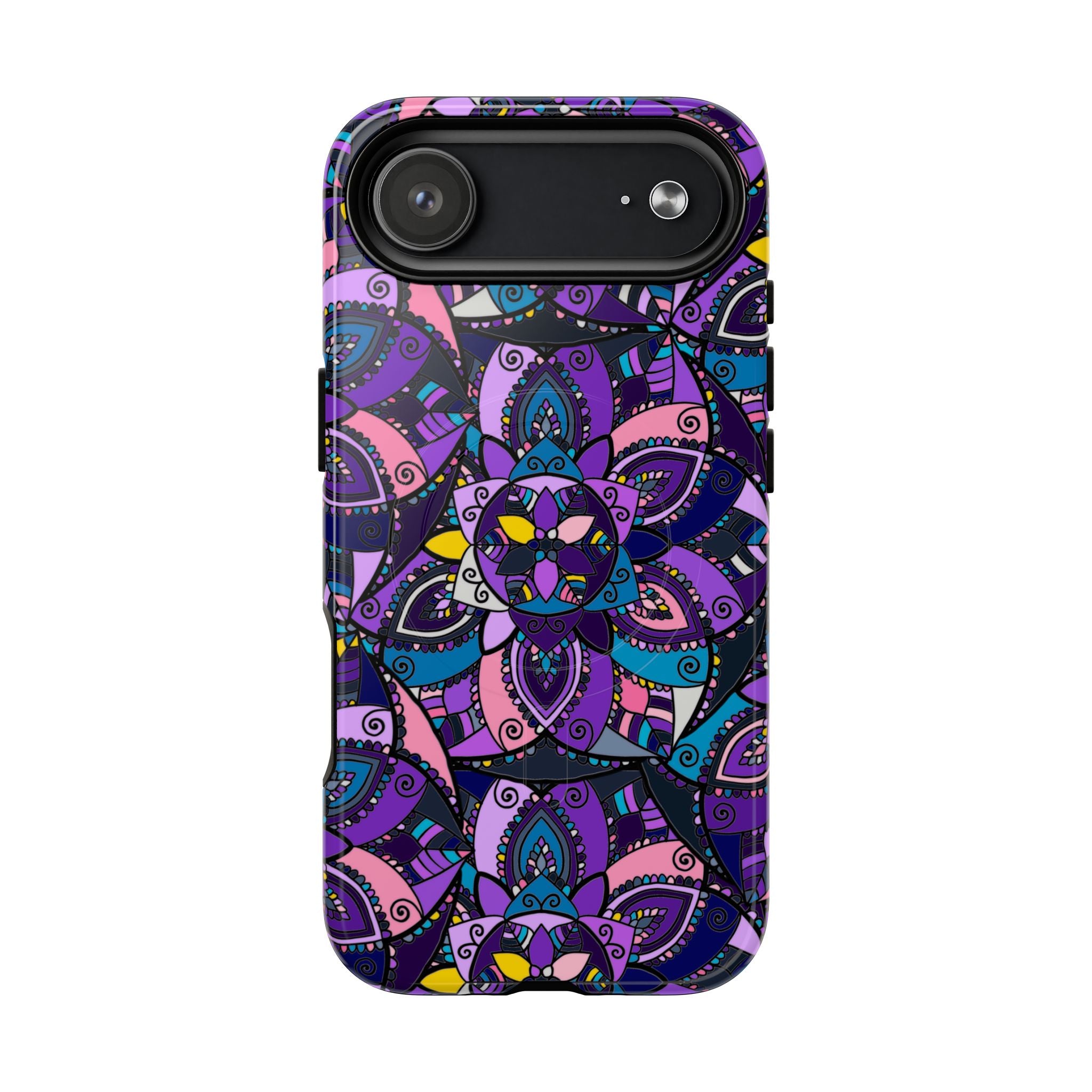 Magnetic Phone Case — Purple Mandala Floral Tough Case