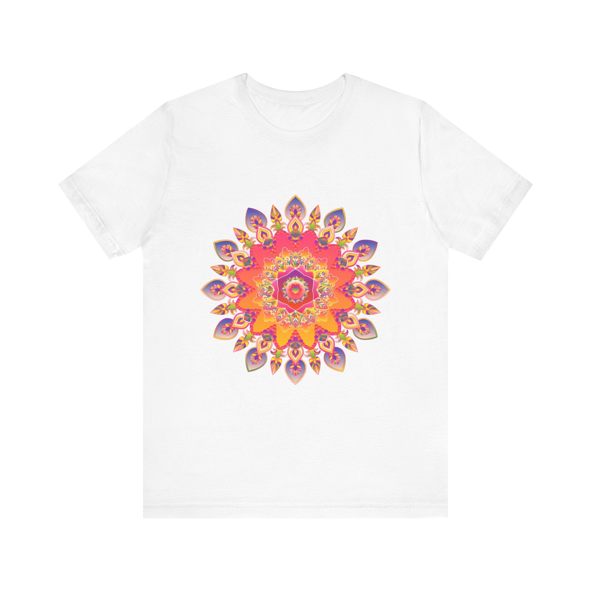 Vibrant Mandala T-Shirt - Colorful Spiritual Design alt text 1