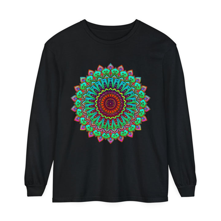 Vibrant Mandala Long Sleeve T-Shirt - Spiritual Art 11