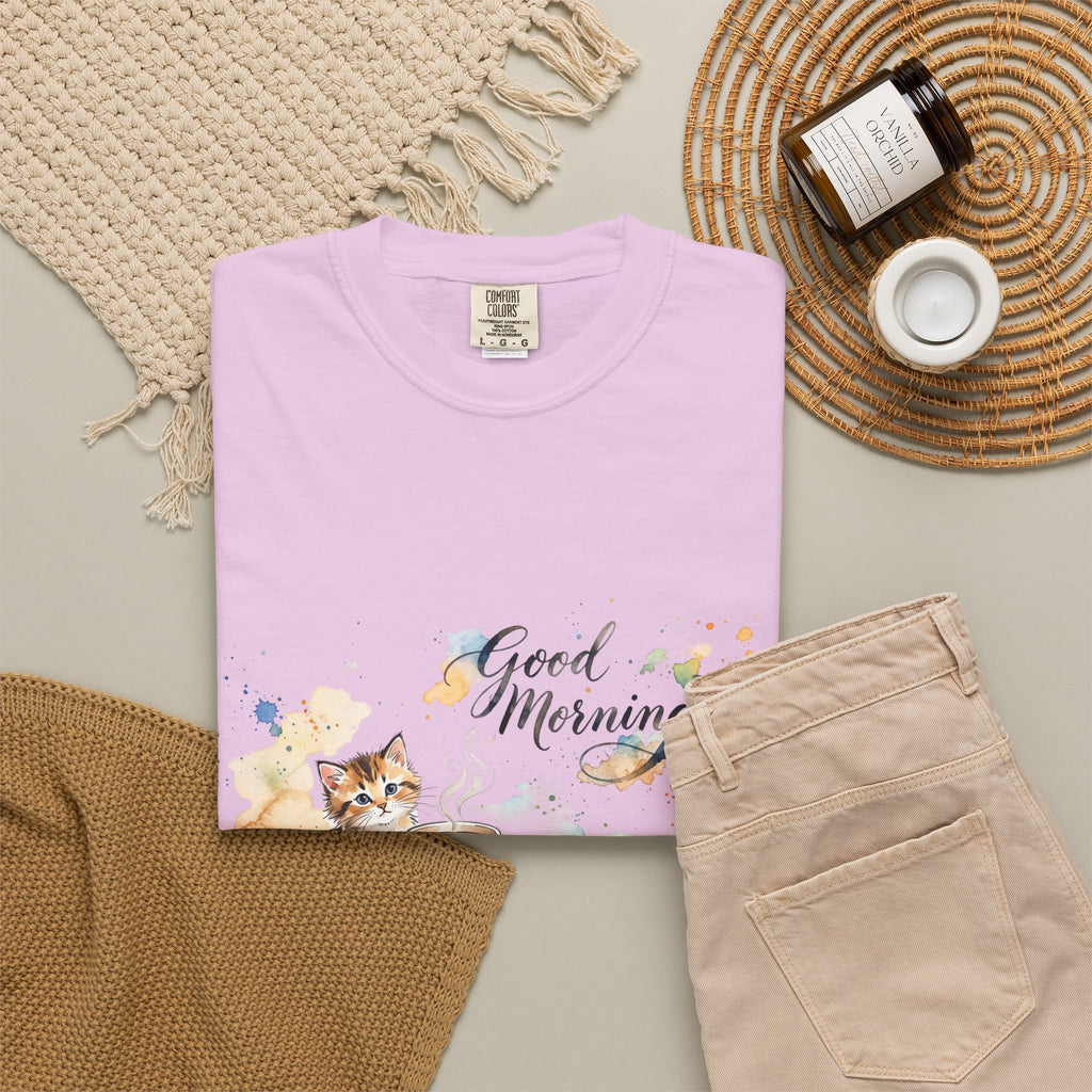 Good Morning Cat T-Shirt | Ultra-Soft Cotton Graphic Tee