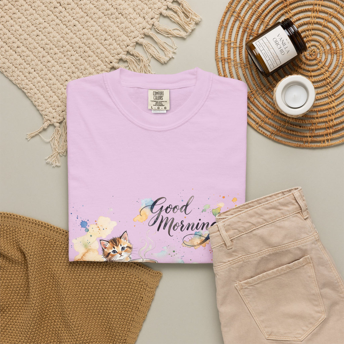 Good Morning Cat T-Shirt | Ultra-Soft Cotton Graphic Tee