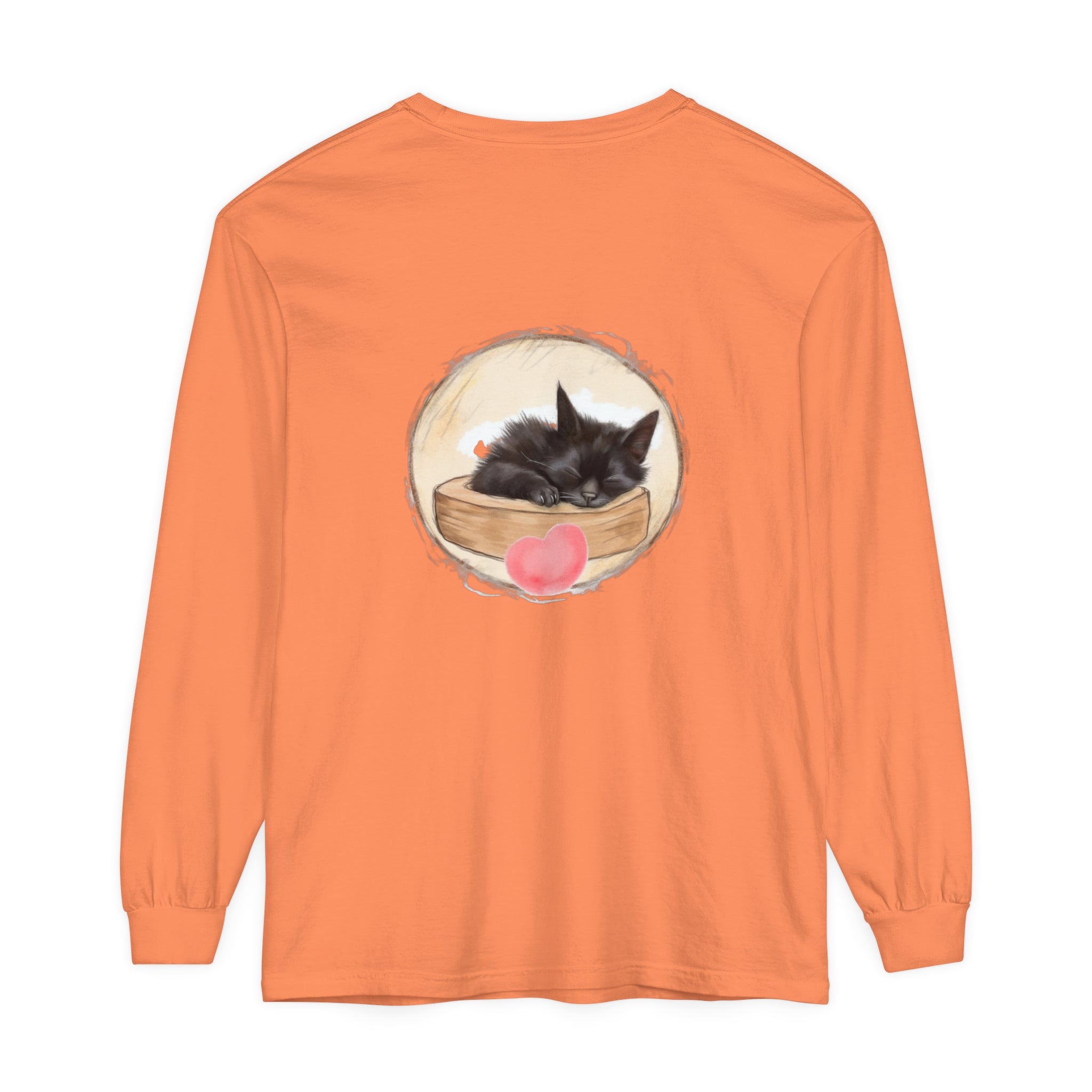 Adorable unisex t-shirt featuring a sleeping kitten design, perfect for bedtime