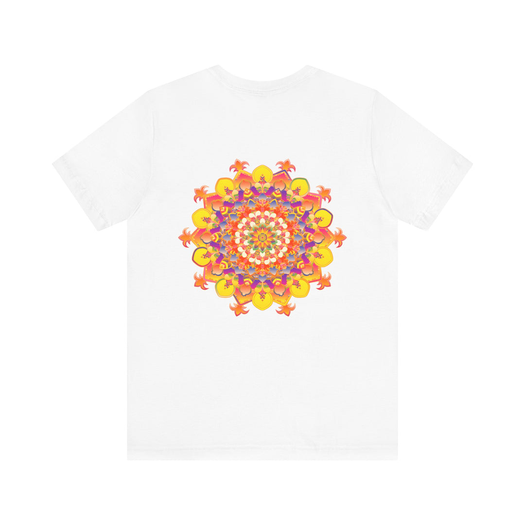 Colorful and intricate mandala design tee representing spiritual peace and harmony