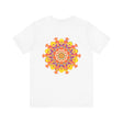 Colorful and intricate mandala design tee representing spiritual peace and harmony