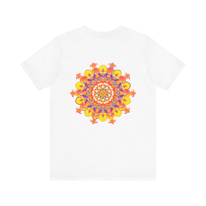 Colorful and intricate mandala design tee representing spiritual peace and harmony