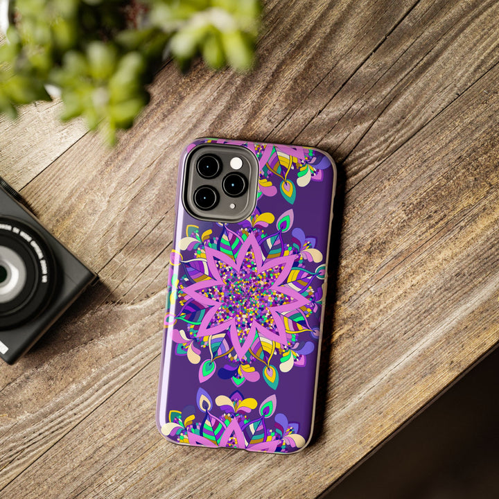 Beautiful hand drawn purple Mandala Art iPhone X/XS phone case