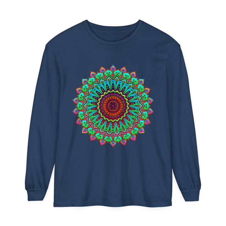 Vibrant Mandala Long Sleeve T-Shirt - Spiritual Art 13