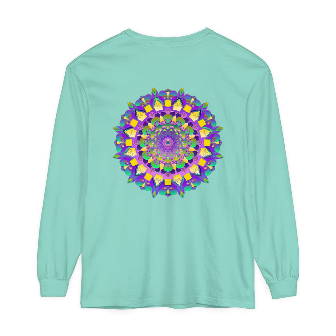 Colorful and intricate mandala design long sleeve unisex t-shirt for all genders