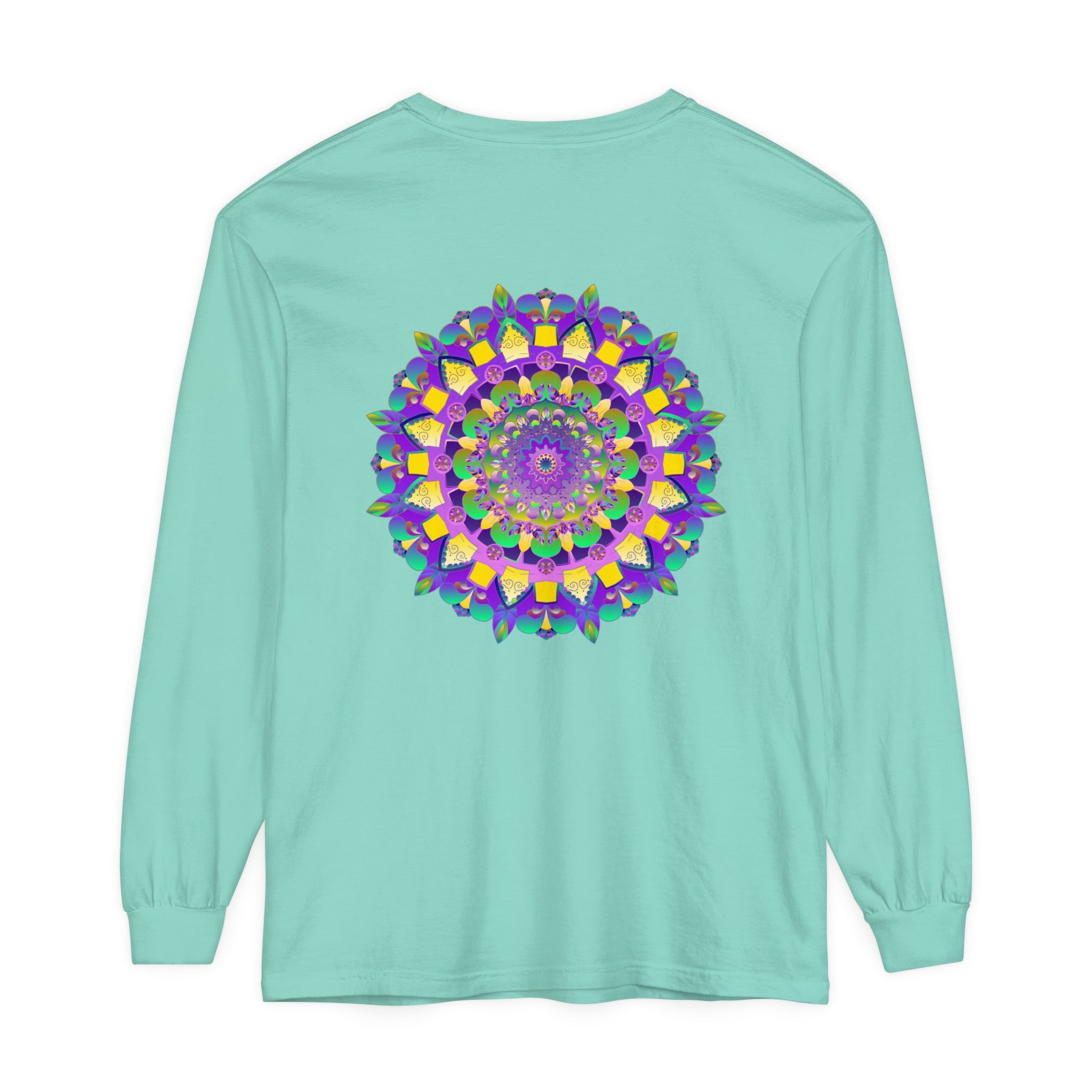 Colorful and intricate mandala design long sleeve unisex t-shirt for all genders