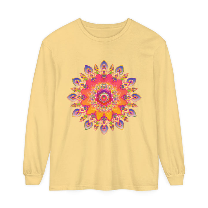 Colorful mandala design long sleeve t-shirt for men and women