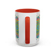 Colorful and intricate mandala art design on a ceramic mug