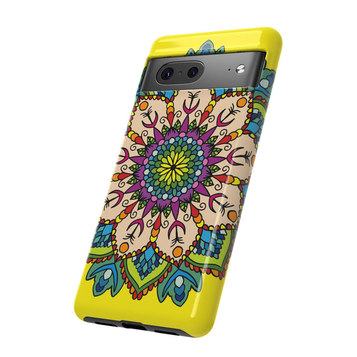 Intricate Floral Yellow Phone Case for Bold Protection and Style