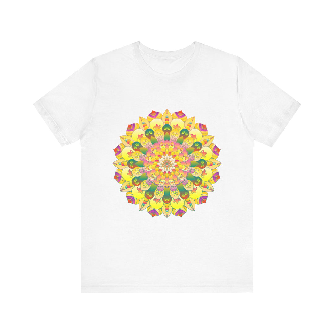 Vibrant Mandala Tee featuring intricate spiritual design for peace and harmony