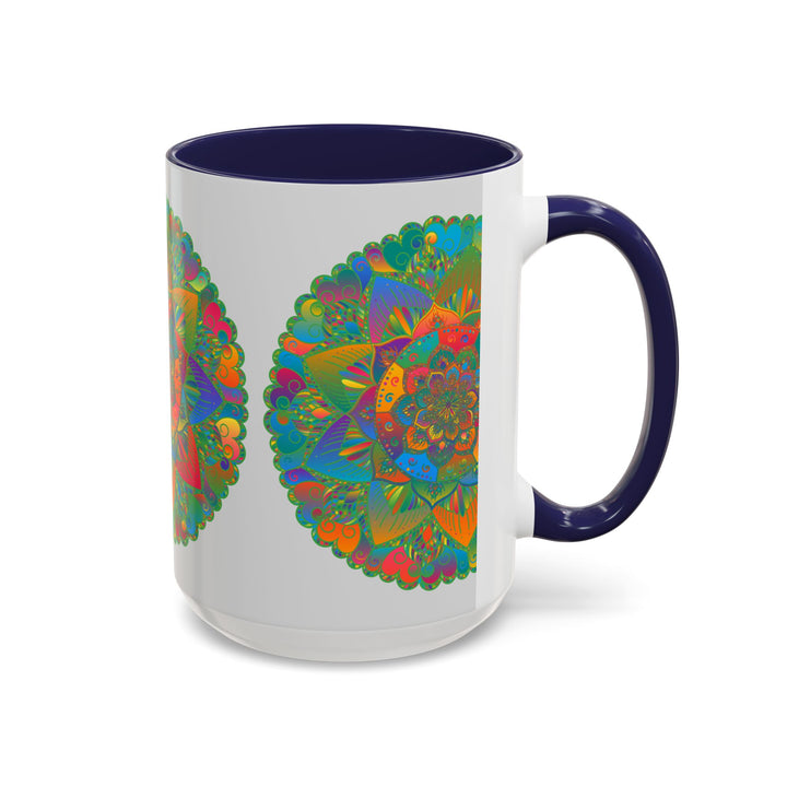 Handcrafted mandala art mug with a stunning and intricate floral pattern