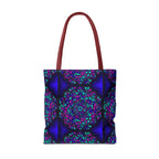 Kaleidoscope Mandala Tote Bag — Vibrant Neon Floral Pattern
