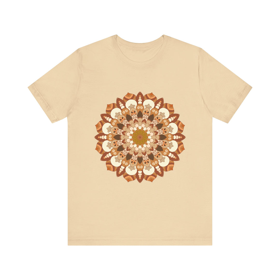 Beautiful brown and orange Intricate Mandala Tee featuring intricate design and comfortable fit for women's fashion