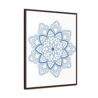 Steel Blue Mandala Design Wall Art handmade on Canvas