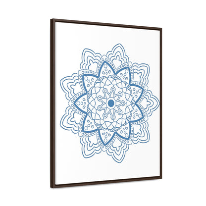 Steel Blue Mandala Design Wall Art handmade on Canvas