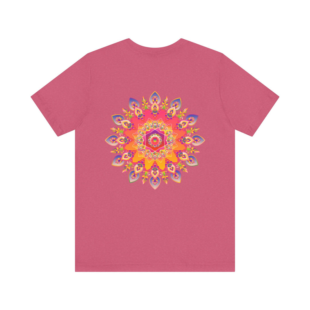 A beautiful and colorful mandala design tee promoting spiritual peace and harmony