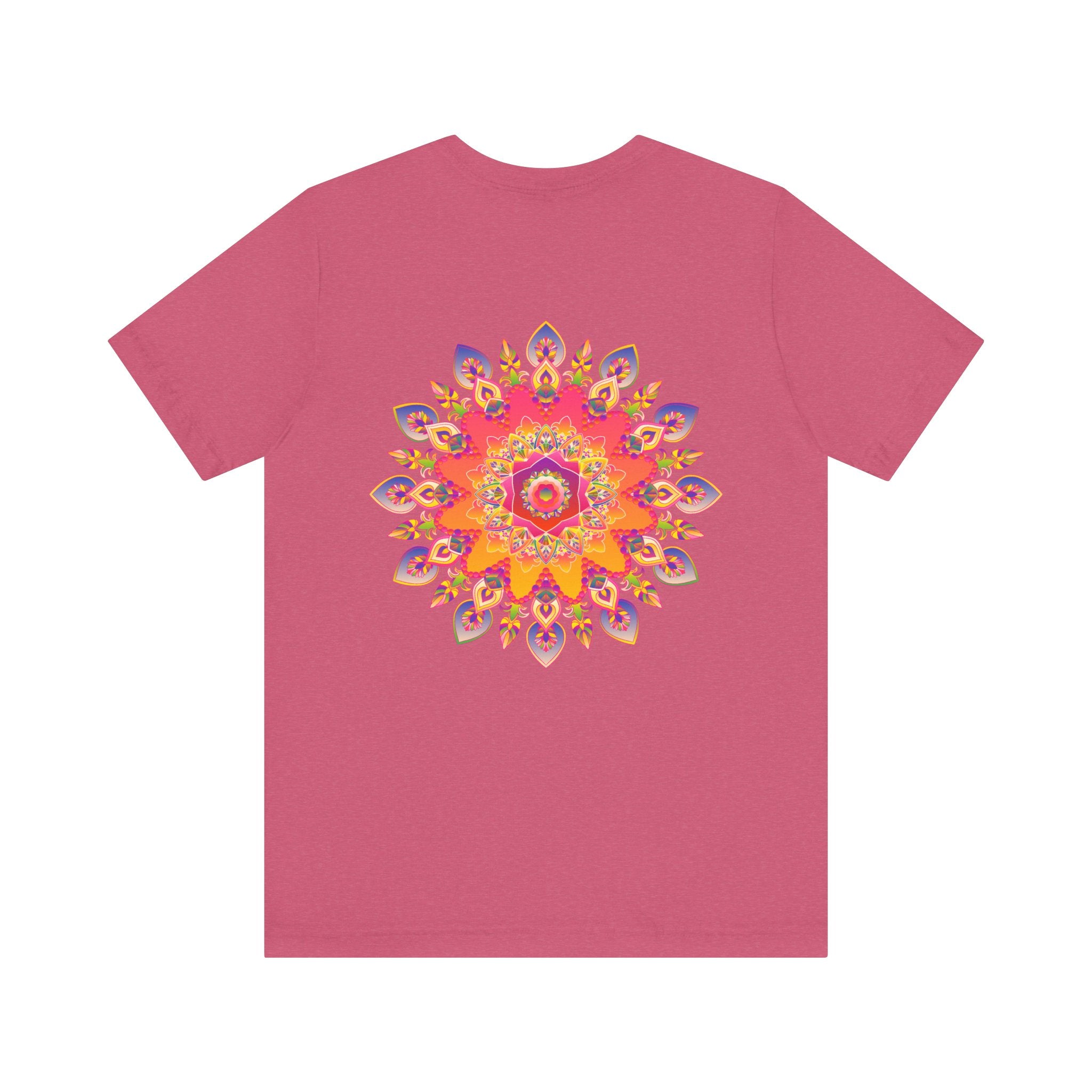 A beautiful and colorful mandala design tee promoting spiritual peace and harmony