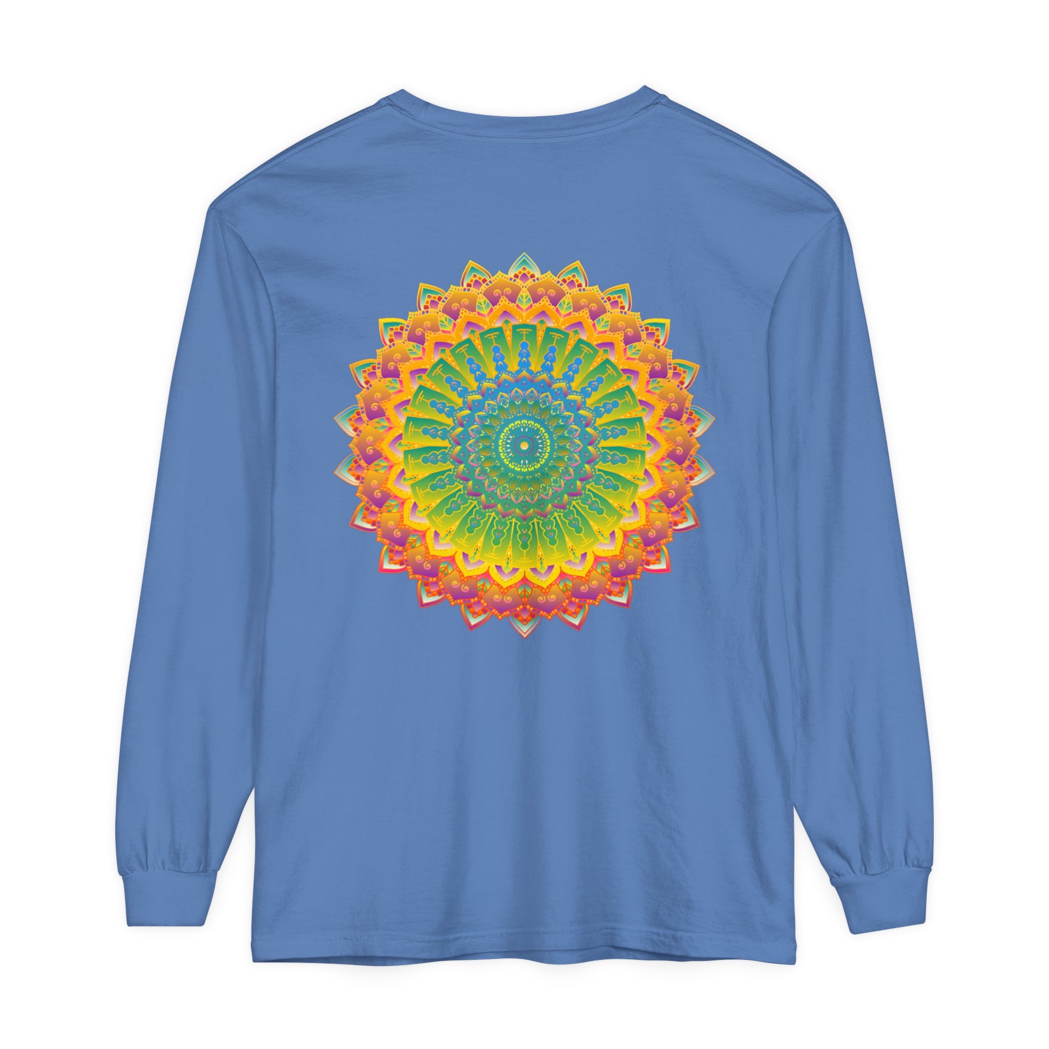 Intricate Mandala Unisex Long Sleeve T-Shirt with detailed and colorful design