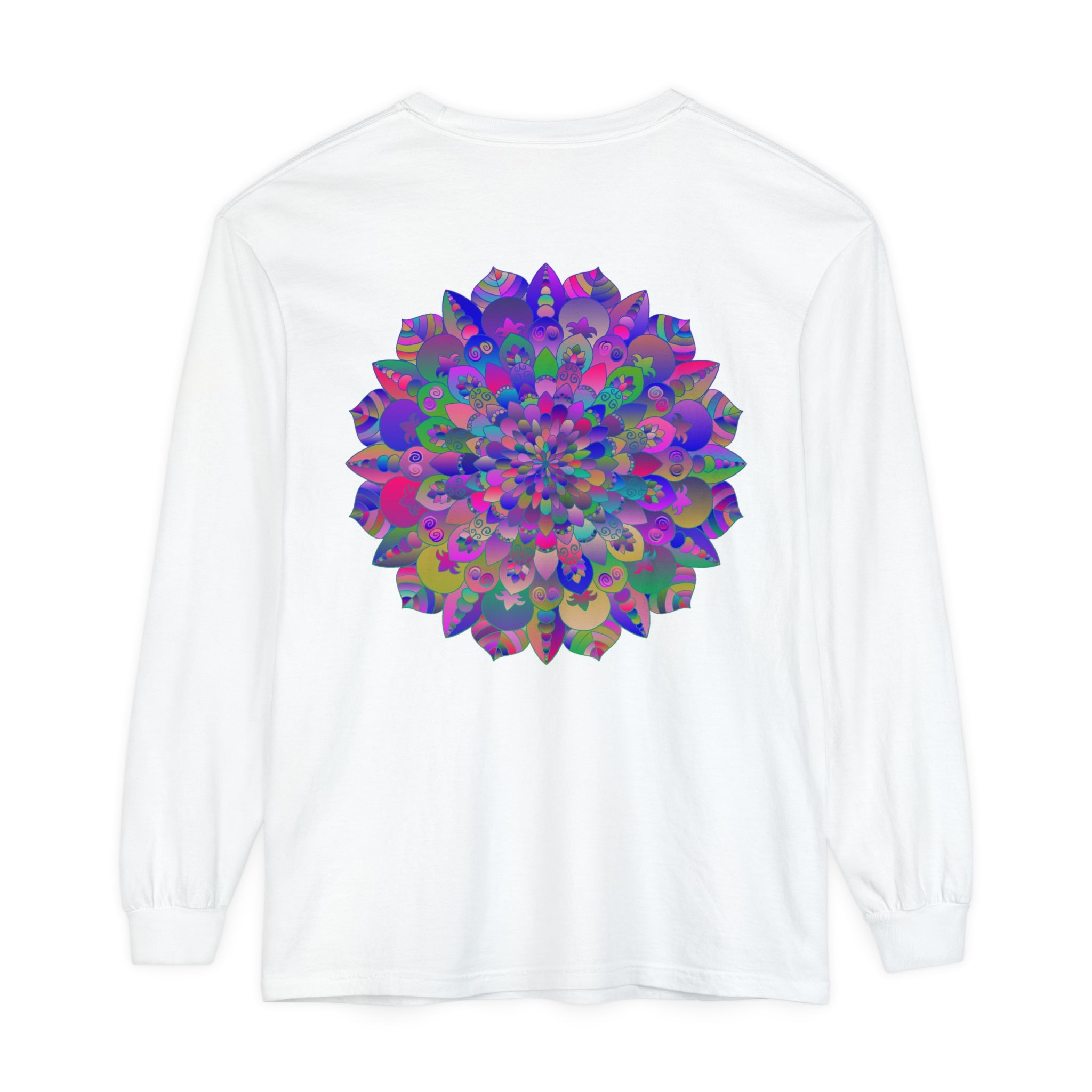 Colorful and intricate mandala design long sleeve t-shirt for women