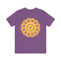 Beautiful and colorful Vibrant Mandala Tee design promoting Peace & Harmony