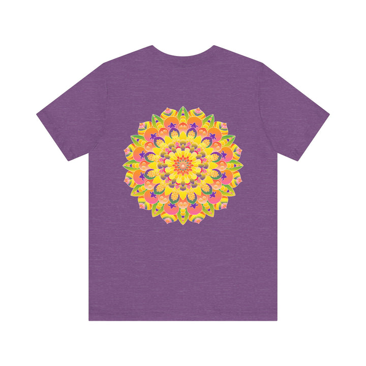 Beautiful and colorful Vibrant Mandala Tee design promoting Peace & Harmony