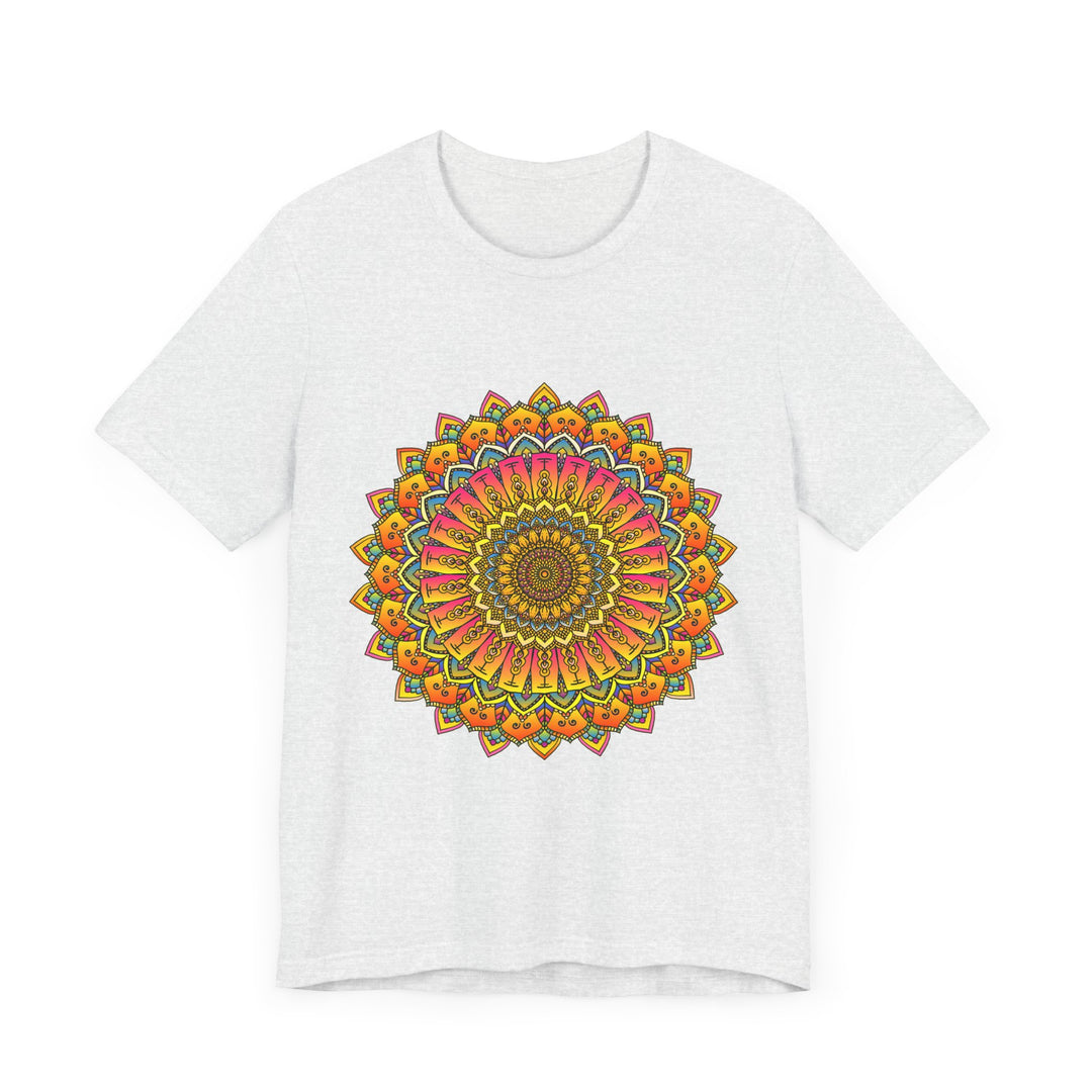 Vibrant Mandala Tee featuring colorful, intricate spiritual art design for a unique and eye-catching fashion statement