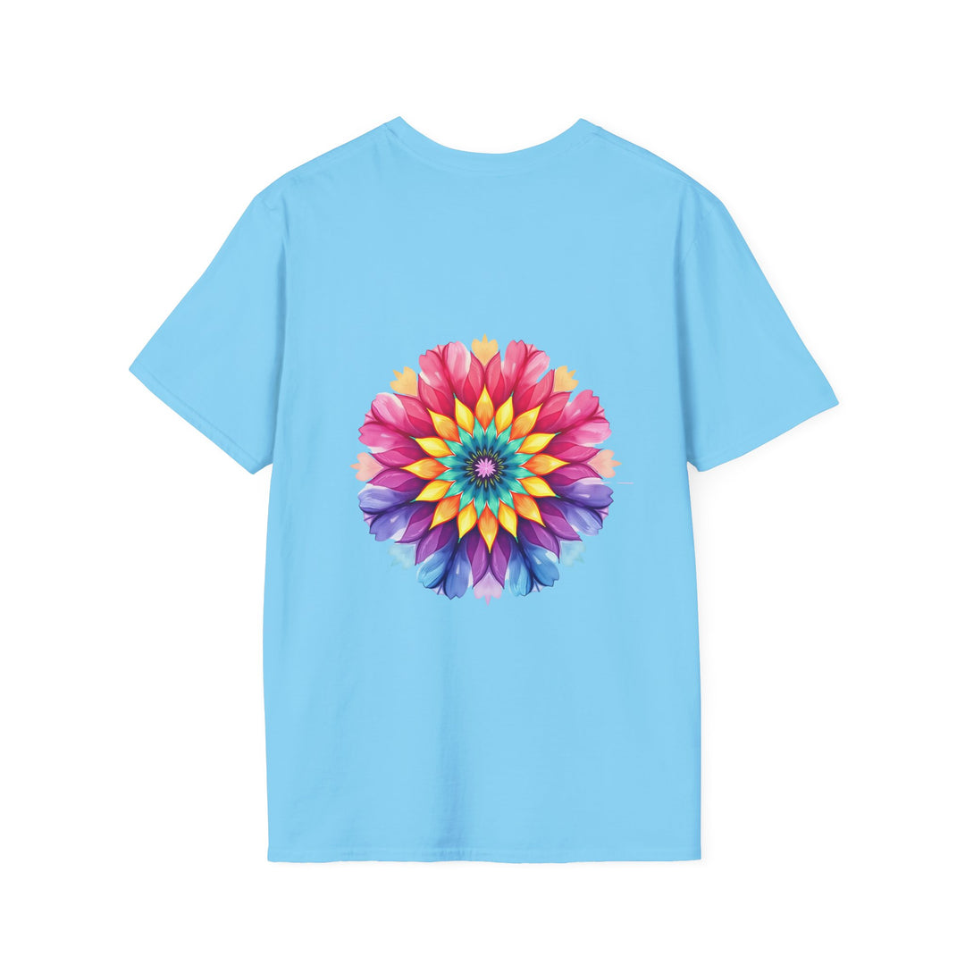 Beautiful floral mandala design with inspiring quote on a t-shirt