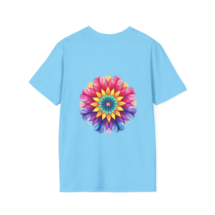 Beautiful floral mandala design with inspiring quote on a t-shirt