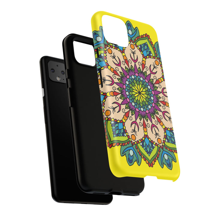 Intricate Floral Yellow Phone Case for Bold Protection and Style