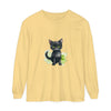 Black Cat Watercolor Long Sleeve T-Shirt featuring a vibrant feline design