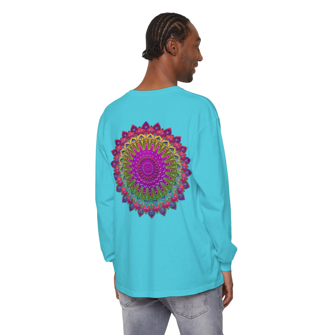 Colorful and intricately designed long sleeve T-shirt with unisex fit