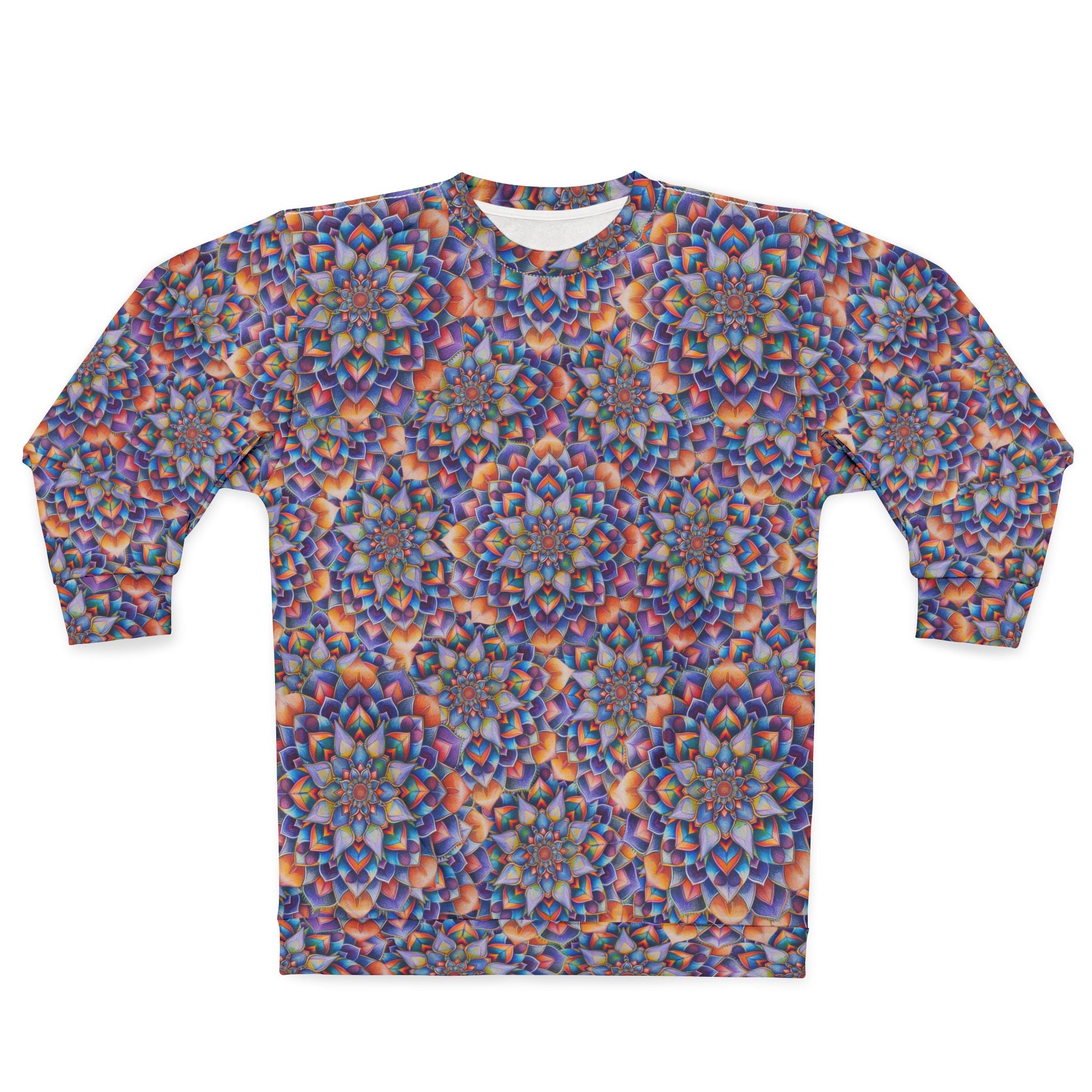 Sweatshirt mit Kaleidoskop-Blumenmuster und Allover-Print