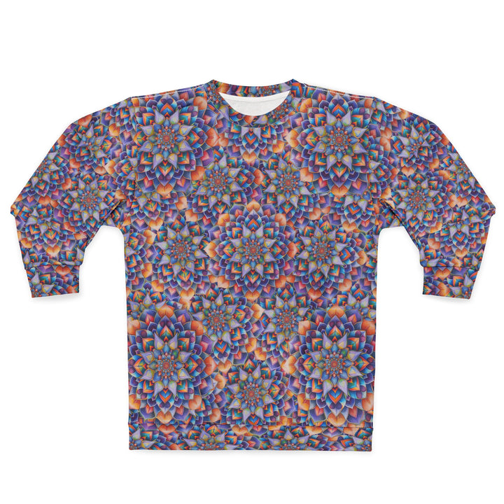 Kaleidoscope Floral Pattern All-Over Print Sweatshirt