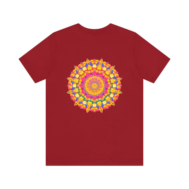 A colorful and intricately designed Vibrant Mandala T-Shirt representing Peace & Harmony, perfect for spreading positive vibes and embracing unity