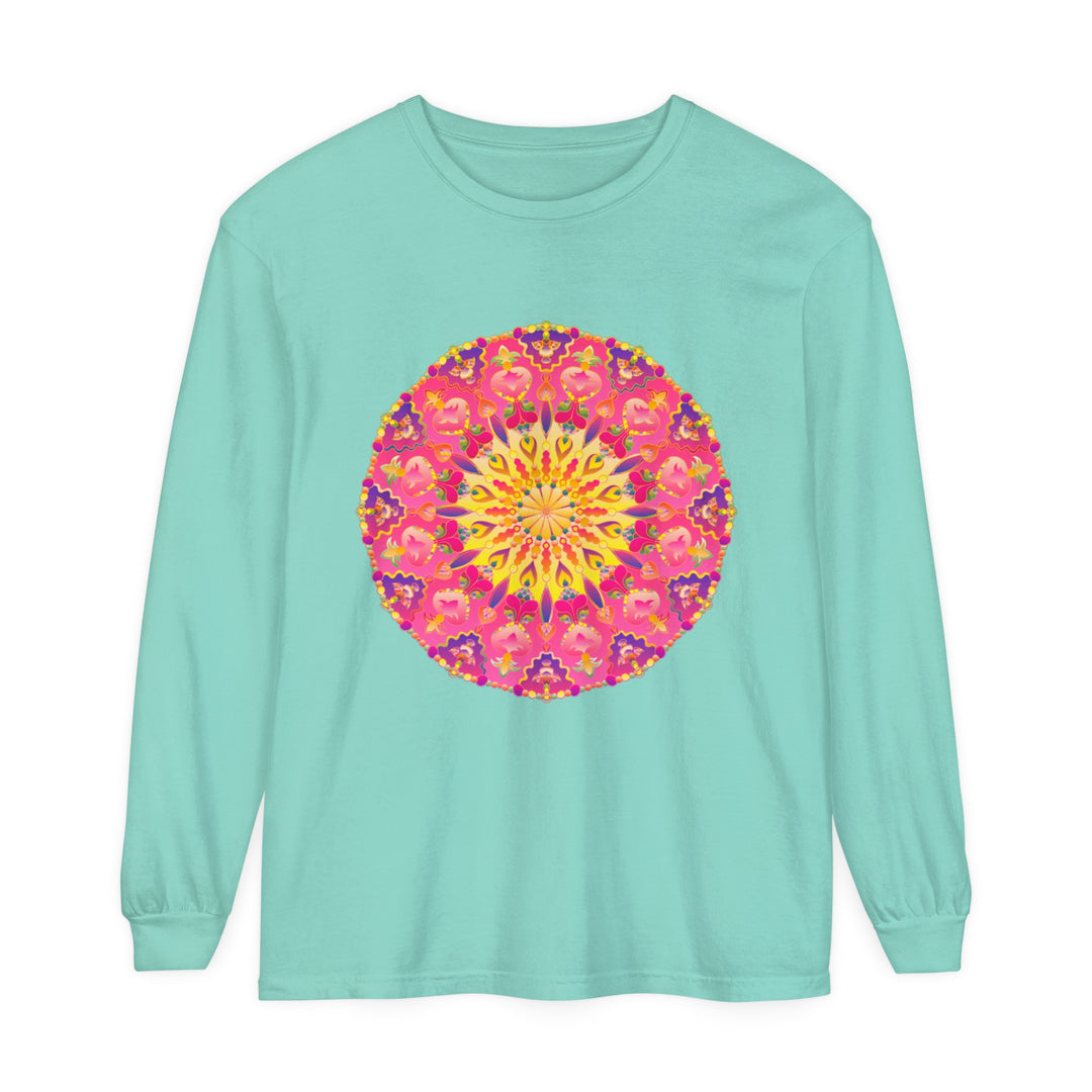 Colorful and intricate mandala design long sleeve t-shirt for men and women