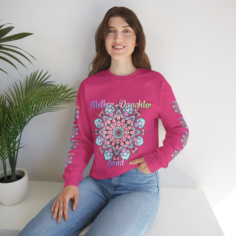 Mandala Patterned Sweatshirt Celebrating Mother-Daughter Love