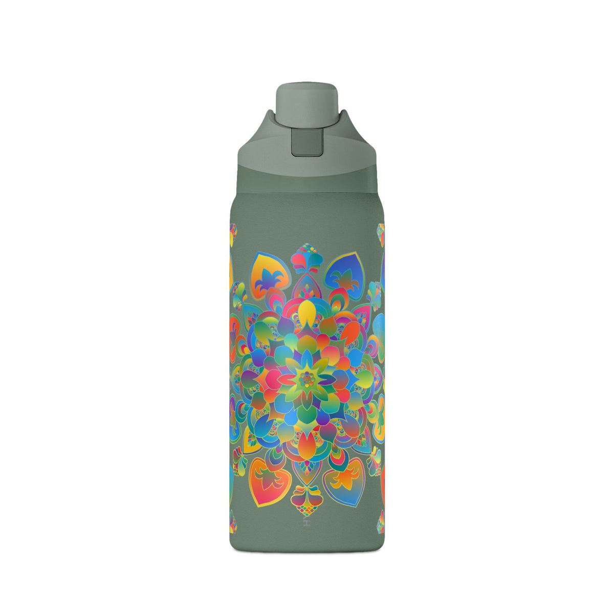 Insulated Water Bottle — Colorful Psychedelic Mandala 32oz