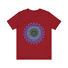 Beautiful purple and green mandala tee with intricate and eye-catching design