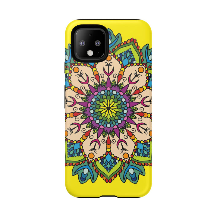 Intricate Floral Yellow Phone Case for Bold Protection and Style