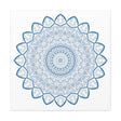 Handmade Steel Blue Mandala Design Wall Art on Matte Canvas, Stretched, 125 inch - intricate and elegant home decor