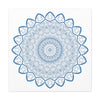 Handmade Steel Blue Mandala Design Wall Art on Matte Canvas, Stretched, 125 inch - intricate and elegant home decor